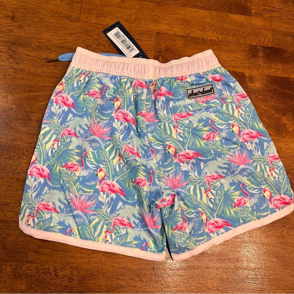 NWT Properly Tied Shordees Retro floral flamingo blue pink size 7 5 in inseam - Picture 6 of 6